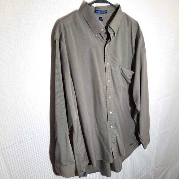 GH Bass 17.5/35 Gray Button Down Shirt Modal Rayon Blend Long Sleeve Soft Casual - Picture 2 of 5